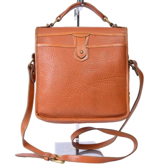 Vintage Dooney & Bourke British Tan All-Weather Leather Messenger Crossbody - Picture 9 of 14